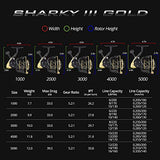 Amazon.com : KastKing Sharky III Gold Fishing Reel, Zero-Flex Aluminum Body Spinning Reel, 39.5 Lbs Carbon Drag, 10+1 Double Shielded Ball Bearings, 5.2:1 Gear Ratio, Inshore or Freshwater. : Sports & Outdoors